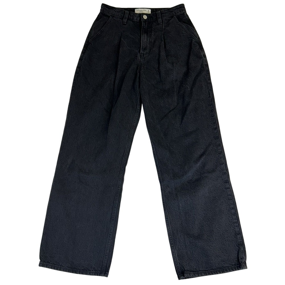 Abercrombie Fitch The‎ Loose High Rise Curve Love Jeans Black Wash Size 26 Or 2S